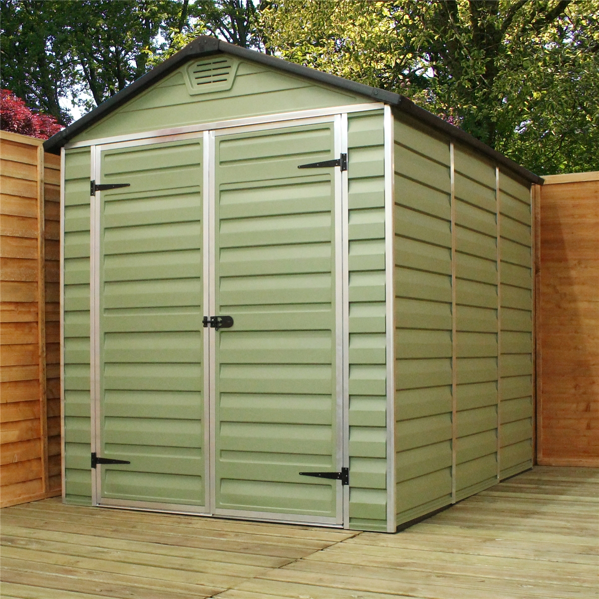 INSTALLED 12 x 6 Plastic Apex Shed (3.65m x 1.88m 