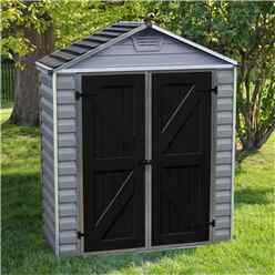 6 X 3 (0.90m X 1.85m) Double Door Apex Plastic Shed With Skylight Roofing