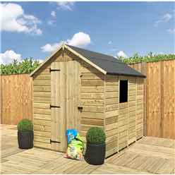 4 X 4  Super Saver Pressure Treated Tongue And Groove Apex Shed + Single Door + Low Eaves + 1 Window