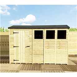 13 X 4  Reverse Super Saver Pressure Treated Tongue And Groove Apex Shed + Single Door + High Eaves 72 + 3 Windows