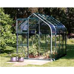 6 X 6 Premier Single Door Green Frame Greenhouse - Curved Eaves