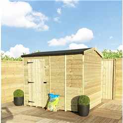 13 X 8  Reverse Super Saver Pressure Treated Tongue And Groove Apex Shed + Single Door + High Eaves 72 Windowless