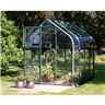 6 X 6 Premier Single Door Green Frame Greenhouse - Curved Eaves